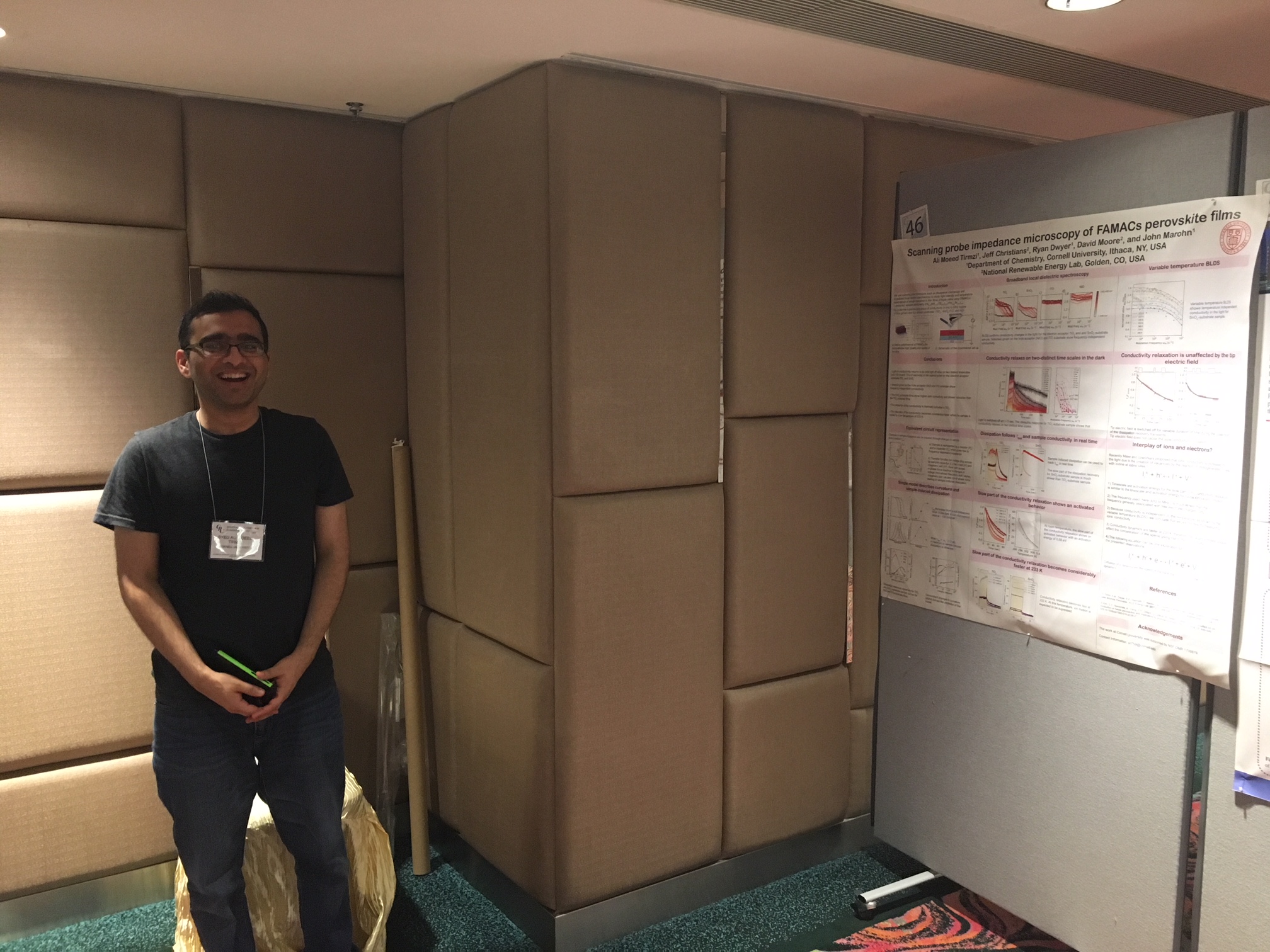 photo of Ali Tirmzi presenting a poster at the Gordon Conference in Hong Kong on June 12, 2018